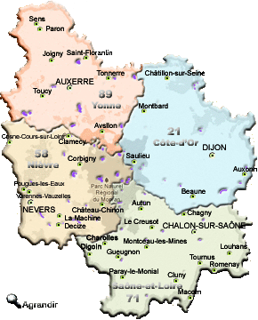 Préfectures & Chefs-Lieux de la Région de la Bourgogne