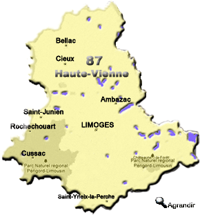 Préfectures & Chefs-lieux du Département de la Haute-Vienne dans la Région Limousin
