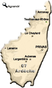 Communes du Département de l'Ardèche