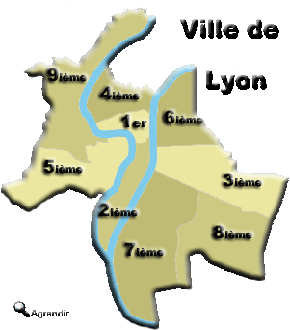 9 Arrondissements de la Préfecture d'Lyon