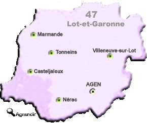 Préfectures & Chefs-lieux du Département du Lot-Et-Garonne dans la Région de l'Aquitaine