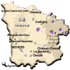 Préfectures & Chefs-lieux du Département de la Nièvre dans la Région Bourgogne