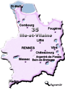 Préfectures & Chefs-lieux du Département de l´Ille-Et-Vilaine dans la Région Bretagne