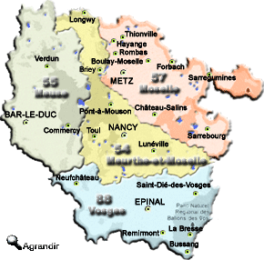 Préfectures et Chefs-lieux de la Région Lorraine