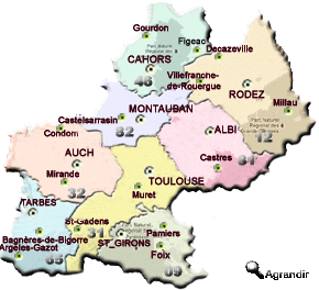 Préfectures et Chefs-lieux de la Région Midi-Pyrénées